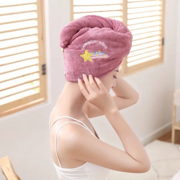 Quick Dry Hair Cap Towel ( meroon )