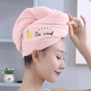 Quick Dry Hair Cap Towel ( Pink )