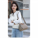 New Portable Nylon Cloth with Cowhide Shoulder Bag (Grey)