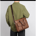 High capacity Men's Shoulder Bag (১২"/১৬") কফি কালার