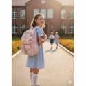 Kids Backpack Children School Bags Waterproof .class 1-10 {pink }