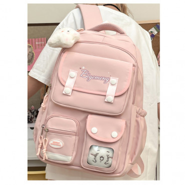 Kids Backpack Children School Bags Waterproof .class 1-10 {pink }