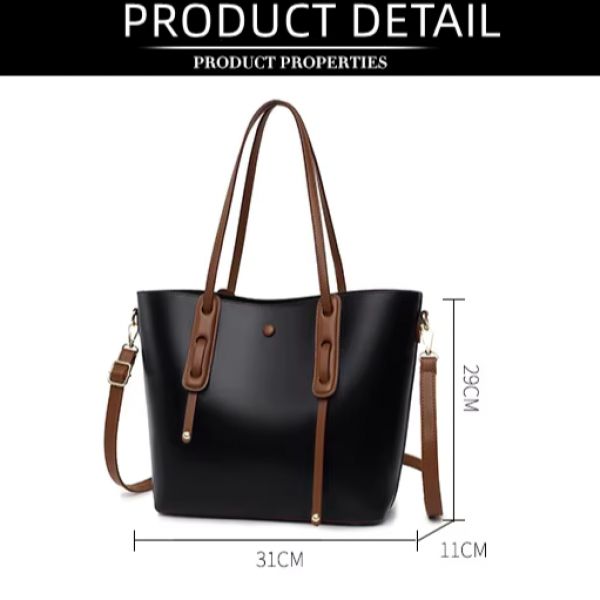Luxury Official leather Tote bag (Black )
