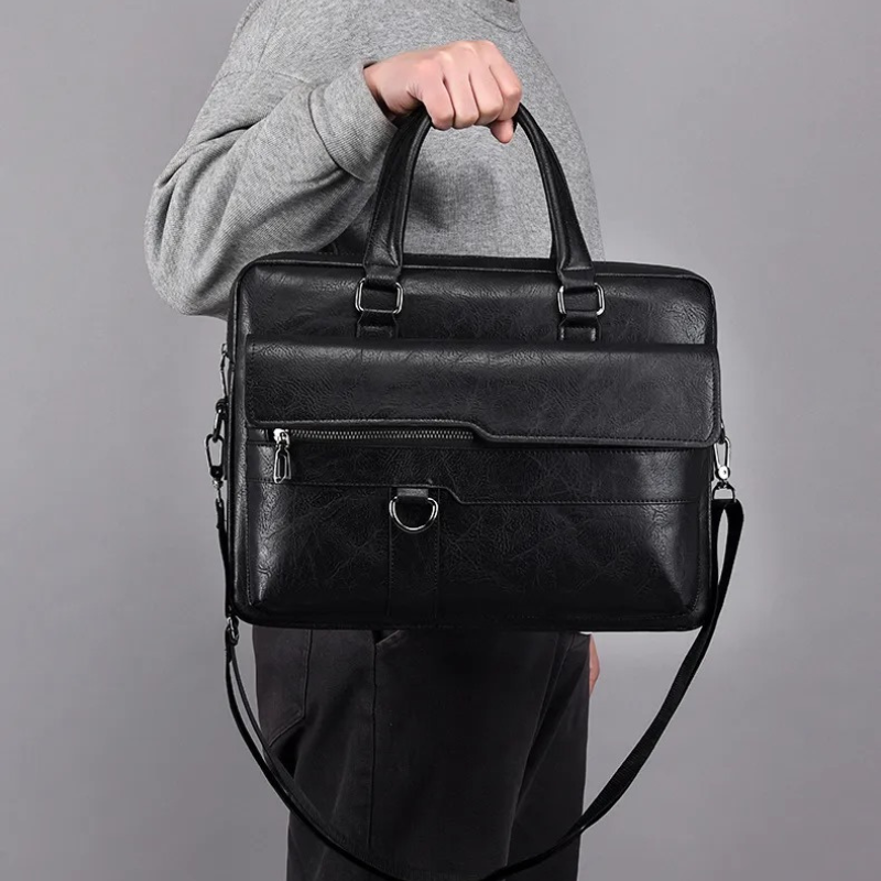 Amsburg Laptop Leather Bag(Black color)