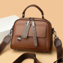 Luxury Design Soft PU Leather Lady Retro Handbag (Brown color)