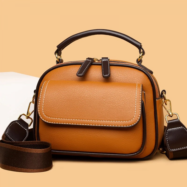 New Sac a Main Women Handbag soft small Shoulder Pu Leather Tote Hand Bags for Ladies(Brown)