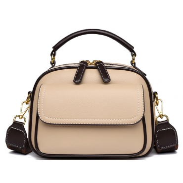 New Sac a Main Women Handbag soft small Shoulder Pu Leather Tote Hand Bags for Ladies (Cream)