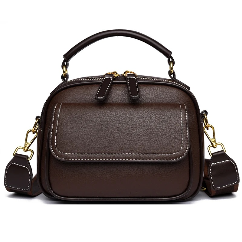 New Sac a Main Women Handbag soft small Shoulder Pu Leather Tote Hand Bags for Ladies (Coffee)