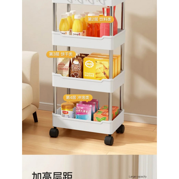Multipurpose Wide Trolly Rack(White)