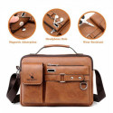 Men's Pu Leather Shoulder Bag (Chocolate)