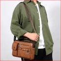 Men's Pu Leather Shoulder Bag (brown)