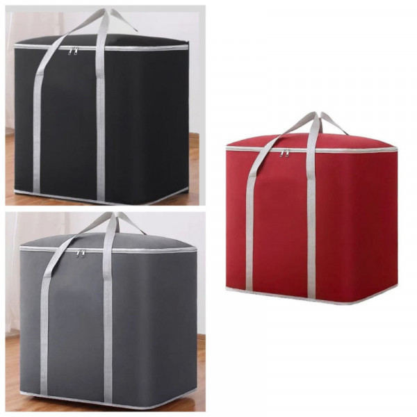 (3Pcs) 4XL Size Large Capacity Storage Bag (Black/Red/Ash)