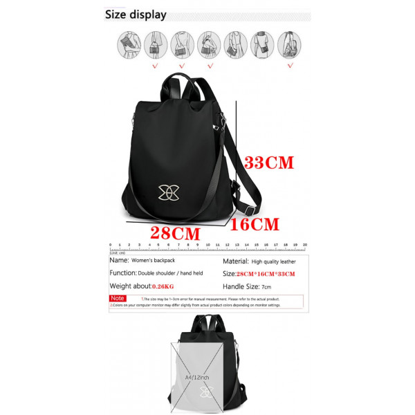 Women Large Capacity Outdoor Tote Bag ( black )