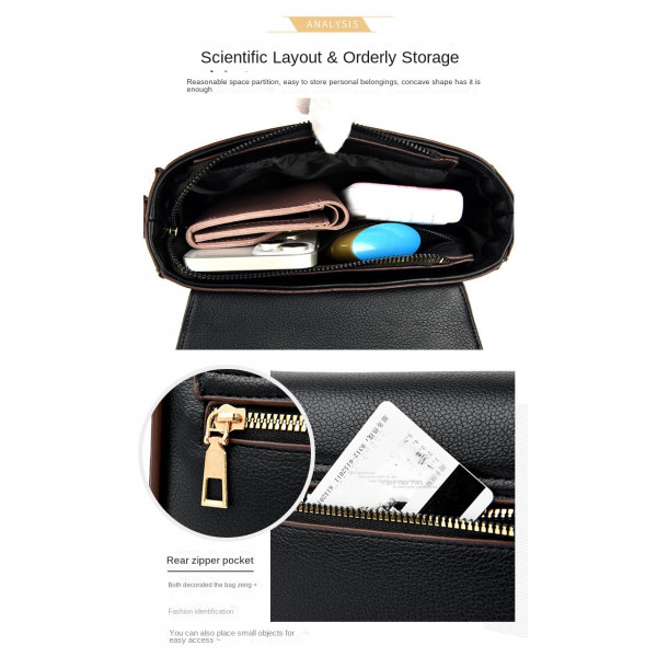 PU Leather Women Fashion Crossbody Handbags (black)