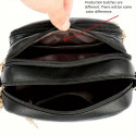 Stylish Women's Crossbody Multi-pocket Soft Leather Handbags (Black)