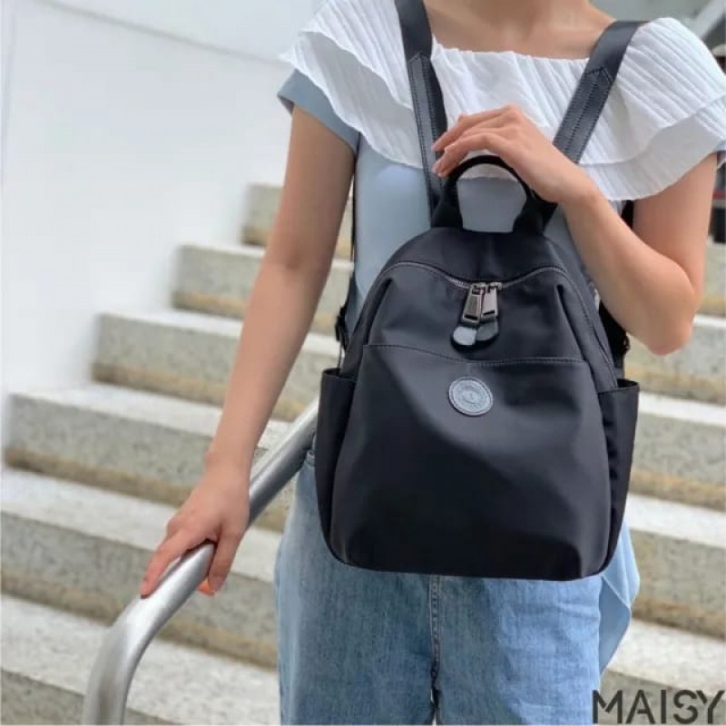 2025 New Hot Women's Backpacks Designer High Quality Soft Nylon Simple Fashion Bag(Black)