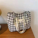 Classic Plaid Chain Shoulder Bag(White)