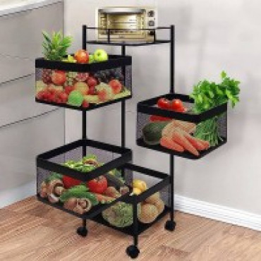 4 Layer Square Shape Kitchen Rack (Square Shape)