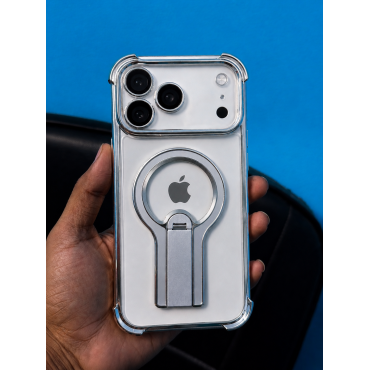 Shockproof Reinforced Edge Magnetic Phone Case with 360 Rotatable Aluminum Phone Stand Grip Phone Case