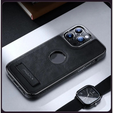 Jinduka Premium PU Leather Magsafe Case (Black )