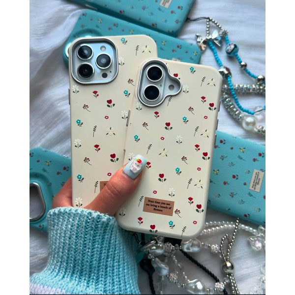 Pu Leather Texture Flowers  Case for iPhone  