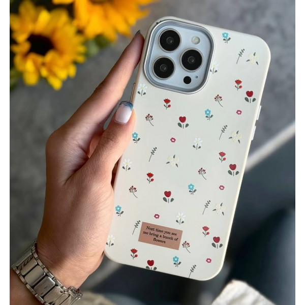 Pu Leather Texture Flowers  Case for iPhone  