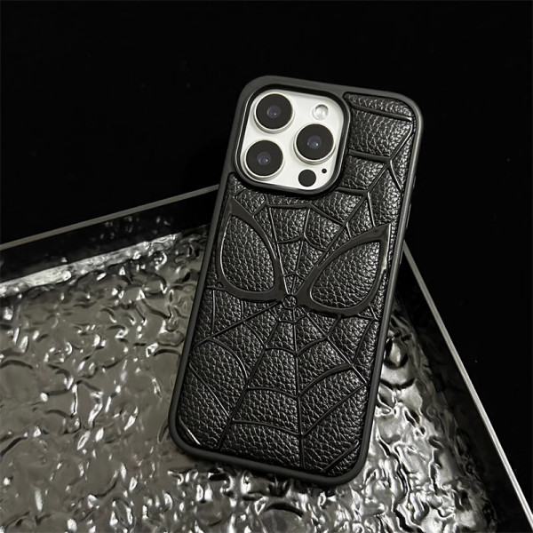 3D Spider-Man Spider man Marvel Phone Case for iphone (Leather Textured)