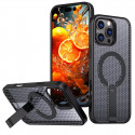Magnetic Holder Stand Breathable Mesh Phone Case Magsafe Shockproof Cover Bumper For IPhone 