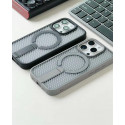 Magnetic Holder Stand Breathable Mesh Phone Case Magsafe Shockproof Cover Bumper For IPhone 