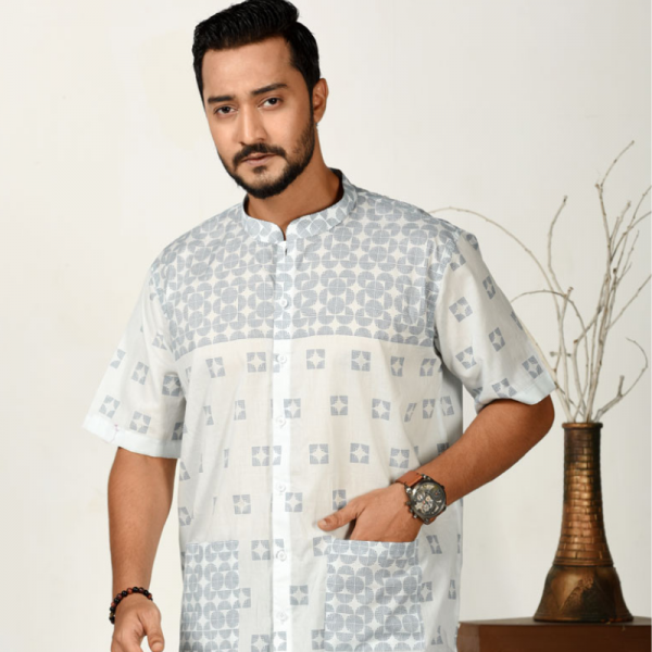 Beige Voile Printed Fatua