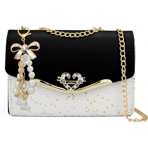 Golden Chain Strap Ladies Designer Bags Bowknot-decoration CrossBody Messenger Girls Fashion Confetti Purse Handbags