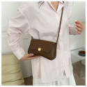 Women's Elegant Solid Color PU Leather Crossbody Bag with Metal Lock Buckle | N279
