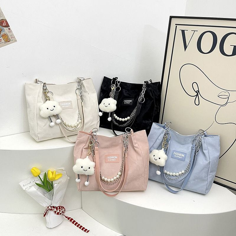 Cute Aesthetic Shoulder Bag with Pearl & Cloud Charm | RM-59