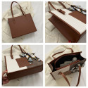 Elegant Patchwork Tote Bag with Scarf Accent | RM-60