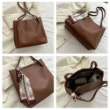  Elegant Braided Handle Tote Bag with Scarf  | RM-62 