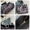 Trendy Newspaper Print Tote Bag with Chain Straps | RM-63