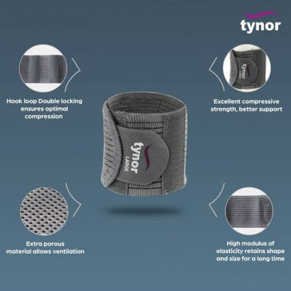 TYNOR E-05 WRIST BRACE WITH DOUBLE LOCK, GREY