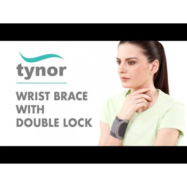 TYNOR E-05 WRIST BRACE WITH DOUBLE LOCK, GREY