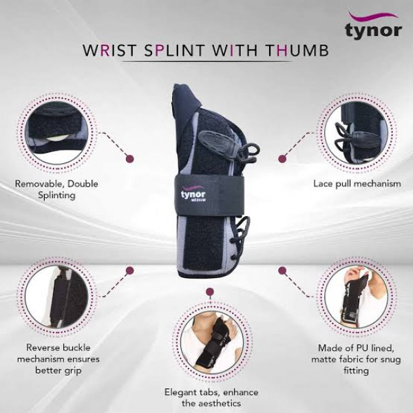 Tynor E-44 Wrist Splint with Thumb 