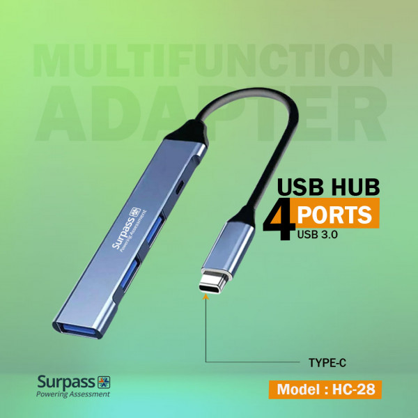Surpass HC 28 Type-C HUB 4-in-1 OTG Adapter
