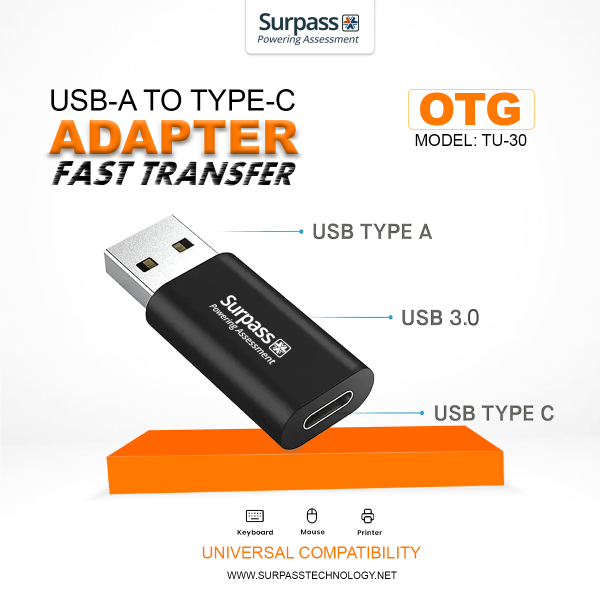Surpass USB-A to Type-C Adapter (Model: TU-30)