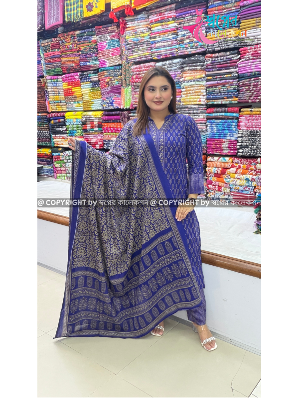 Bombe Cotton Joypuri Ajrakh Print 