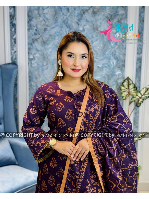 Vegetable Dye  Batik Three Pis