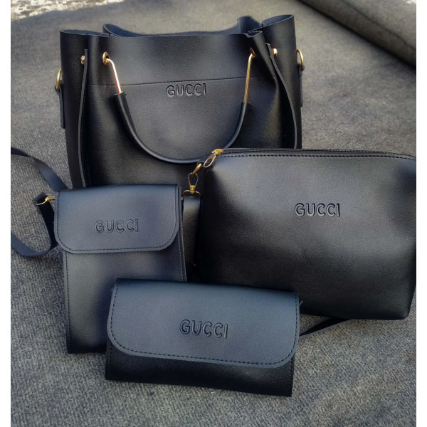 Leather 4Set bag   (Black)