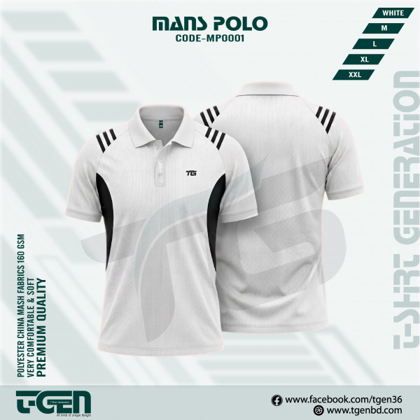 Premium Comfort Mash Polo T-Shirt (White)
