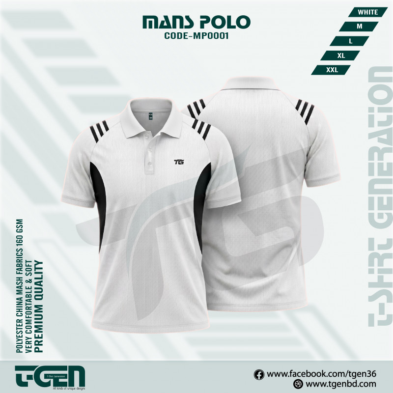 Premium Comfort Mash Polo T-Shirt (White)