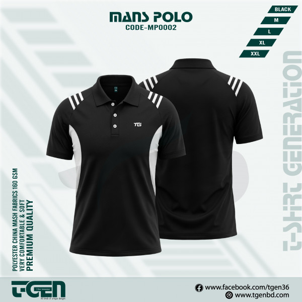 Premium Comfort Mash Polo T-Shirt (Black)
