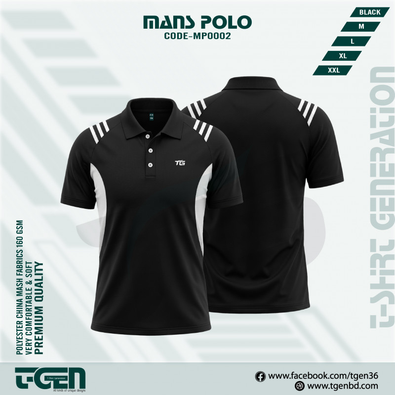 Premium Comfort Mash Polo T-Shirt (Black)