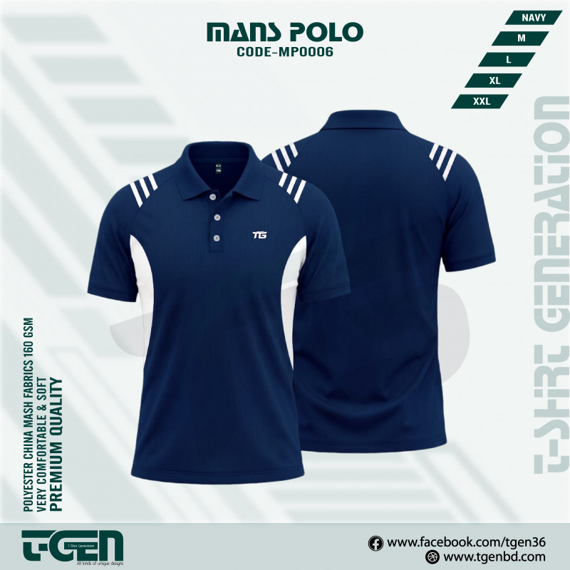 Premium Comfort Mash Polo T-Shirt (Blue)