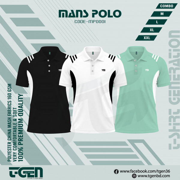 3Pc Premium Comfort Mash Polo T-Shirt Combo 